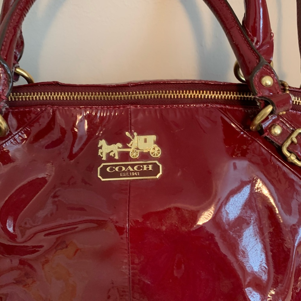 Coach Sophia Patent Leather Large Satchel "Oprah" - Picture 2 of 8